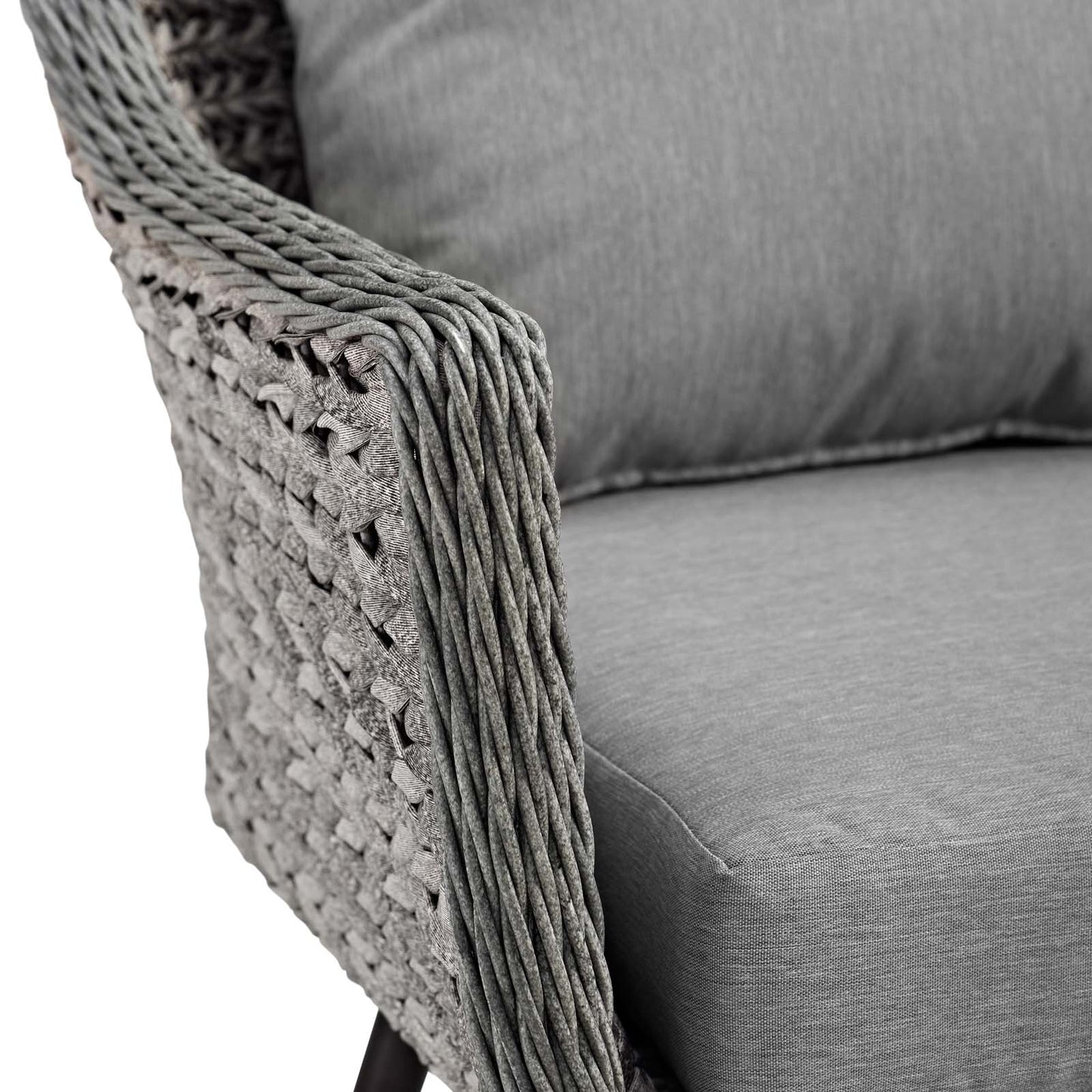 Endeavor Outdoor Patio Wicker Rattan Armchair in Gray Gray by Modway