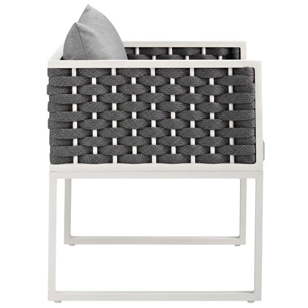 Stance Outdoor Patio Aluminum Dining Armchair in Gray | Polyester by Modway