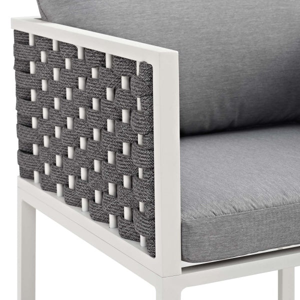 Stance Outdoor Patio Aluminum Dining Armchair in Gray | Polyester by Modway