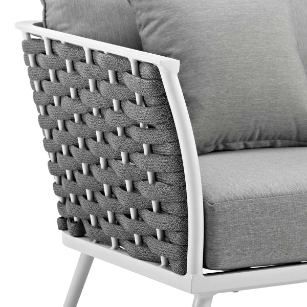 Stance Outdoor Patio Aluminum Armchair in Gray | Polyester by Modway