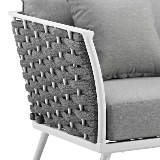 Stance Outdoor Patio Aluminum Armchair in Gray | Polyester by Modway
