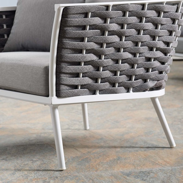 Stance Outdoor Patio Aluminum Armchair in Gray | Polyester by Modway