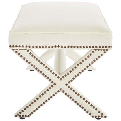 Rivet Upholstered Velvet Bench by Modway