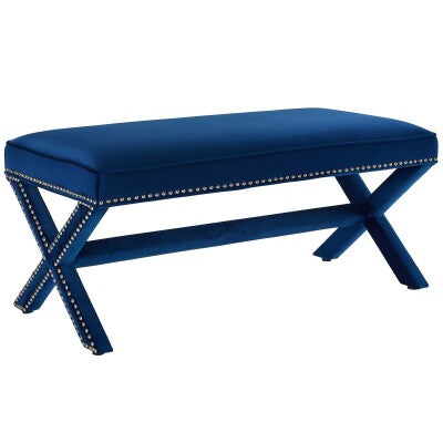 Rivet Upholstered Velvet Bench by Modway