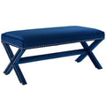 Rivet Upholstered Velvet Bench by Modway