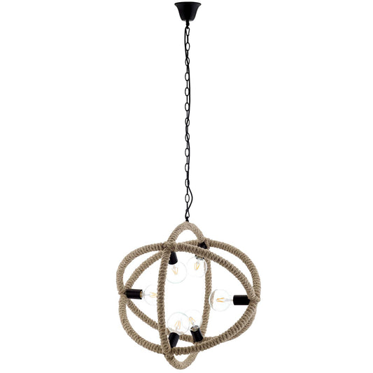 Transpose Rope Pendant Chandelier in Natural by Modway