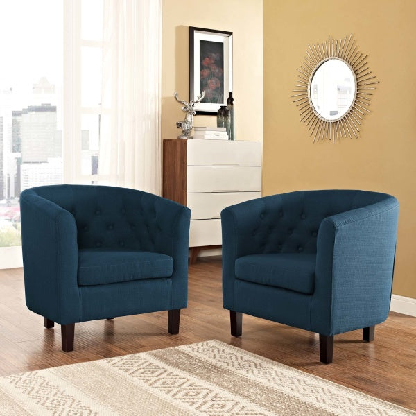 Prospect 2 Piece Upholstered Fabric Armchair Set | Polyester by Modway