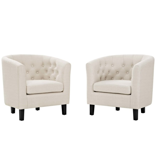 Prospect 2 Piece Upholstered Fabric Armchair Set | Polyester by Modway