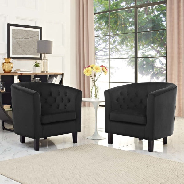 Prospect 2 Piece Velvet Armchair Set | Polyester by Modway