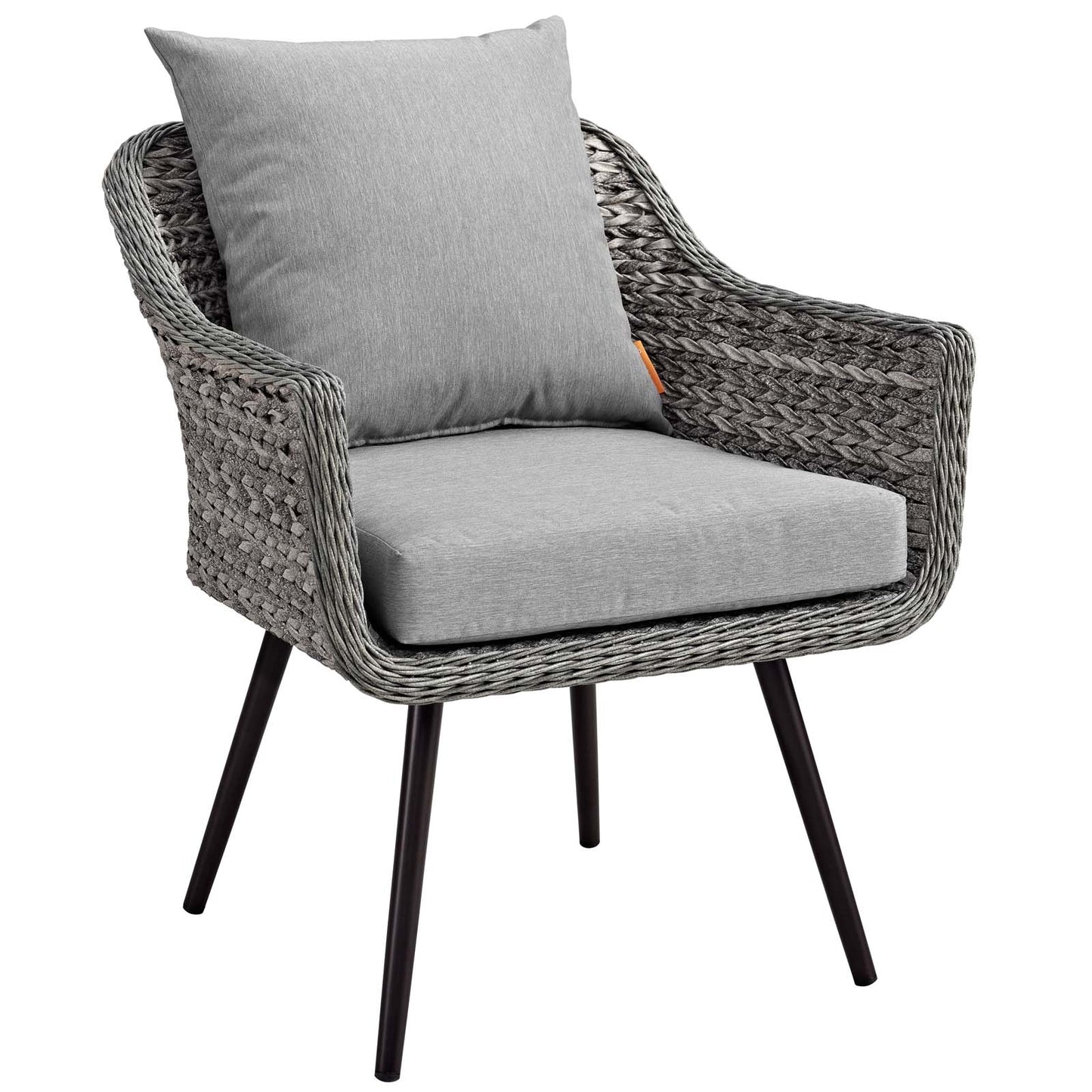 Endeavor 5 Piece Outdoor Patio Wicker Rattan Sectional Sofa Set in Gray Gray by Modway