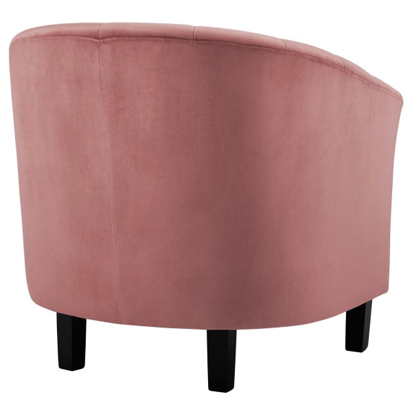 Prospect Channel Tufted Upholstered Velvet Armchair | Polyester by Modway