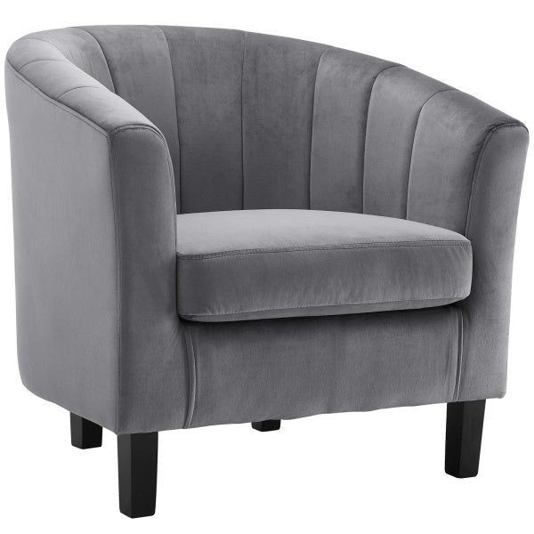 Prospect Channel Tufted Upholstered Velvet Armchair | Polyester by Modway