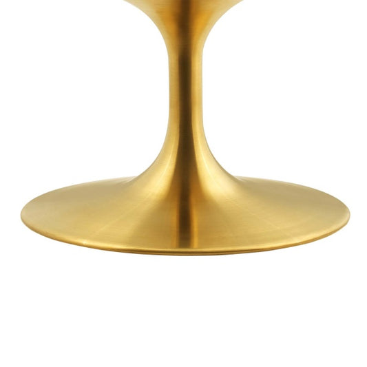 Lippa 36" Round Coffee Table with Gold Base in Gold White by Modway