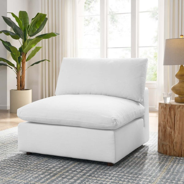 Commix Down Filled Overstuffed Armless Chair | Polyester by Modway