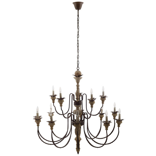 Nobility Pendant Light Ceiling Candelabra Chandelier in Brown by Modway