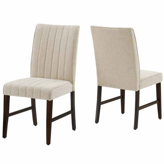 Motivate Channel Tufted Upholstered Fabric Dining Chair Set of 2 | Polyester by Modway