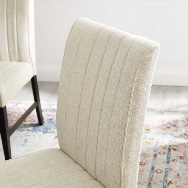 Motivate Channel Tufted Upholstered Fabric Dining Chair Set of 2 | Polyester by Modway