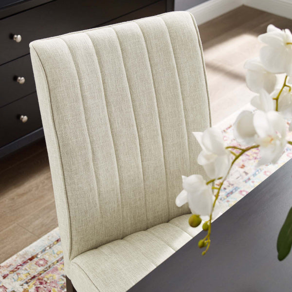 Motivate Channel Tufted Upholstered Fabric Dining Chair Set of 2 | Polyester by Modway