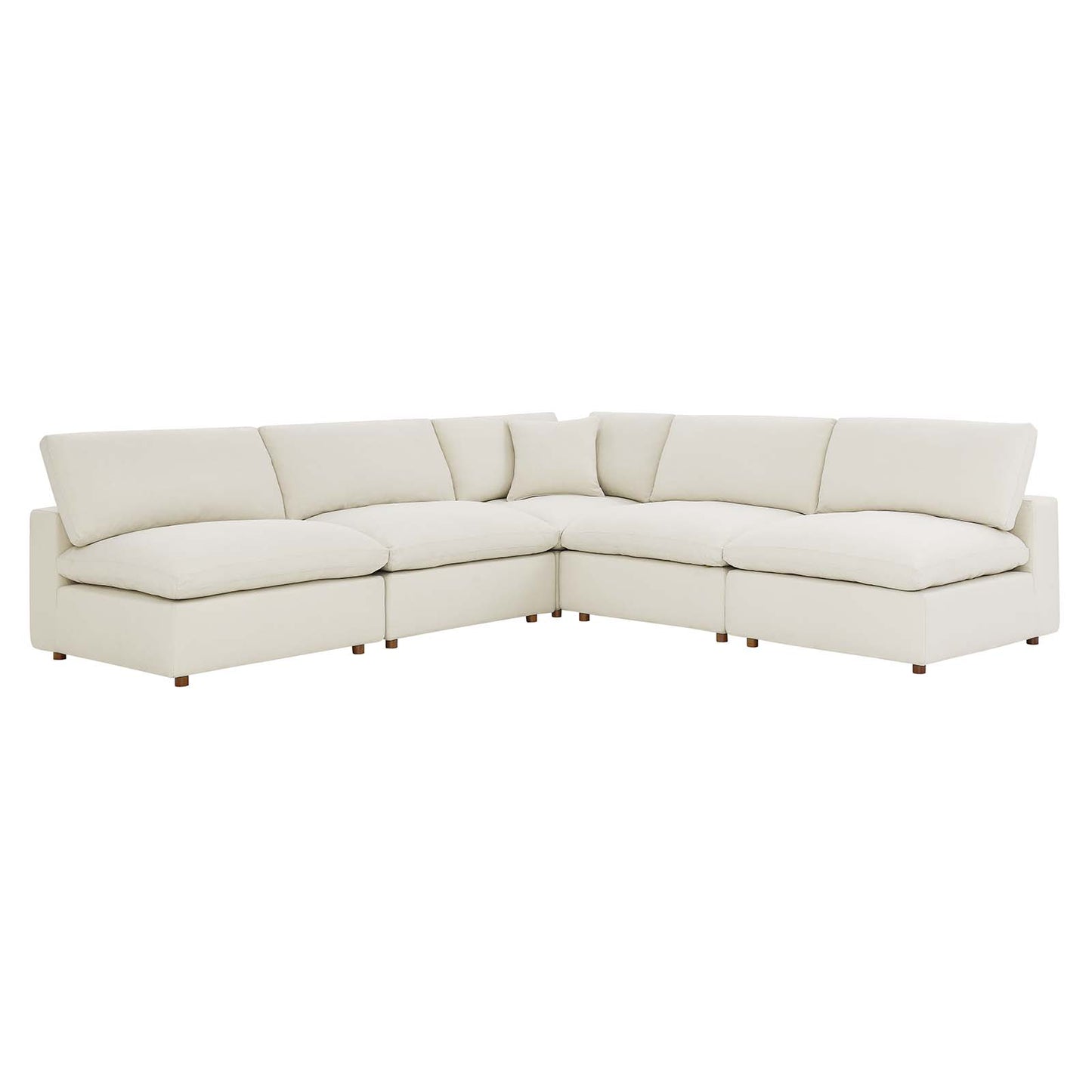 Commix Down Filled Overstuffed 5 Piece Sectional Sofa Set | Polyester by Modway
