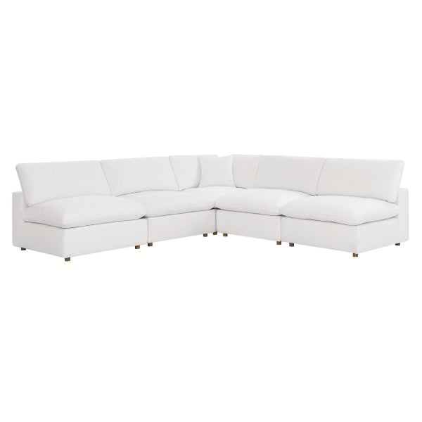 Commix Down Filled Overstuffed 5 Piece Sectional Sofa Set | Polyester by Modway