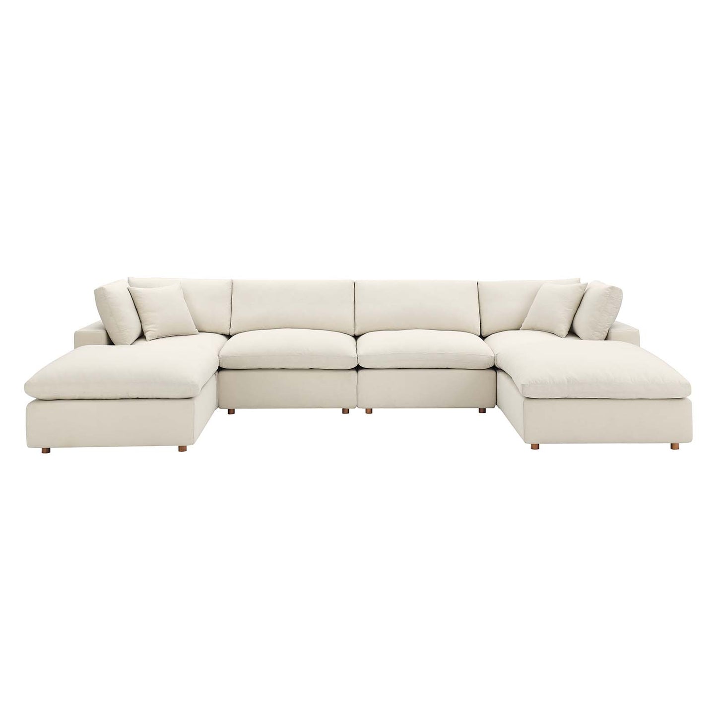 Commix Down Filled Overstuffed 6 Piece Sectional Sofa Set | Polyester Modway