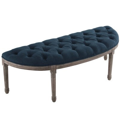 Esteem Vintage French Upholstered Fabric Semi-Circle Bench | Polyester by Modway