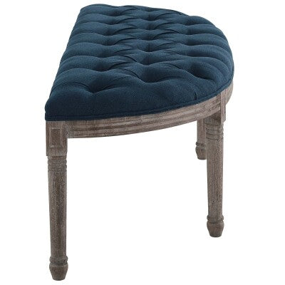 Esteem Vintage French Upholstered Fabric Semi-Circle Bench | Polyester by Modway