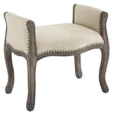Avail Vintage French Upholstered Fabric Bench | Polyester by Modway
