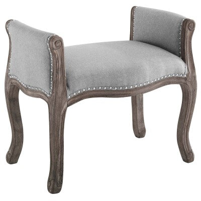 Avail Vintage French Upholstered Fabric Bench | Polyester by Modway