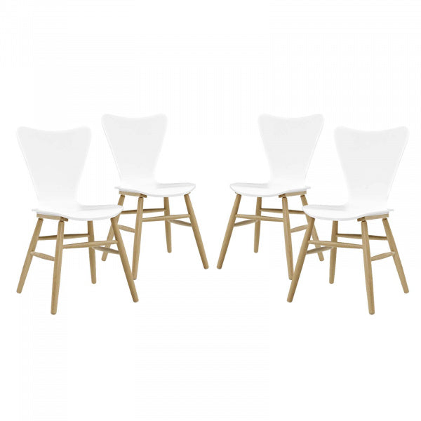 Cascade Dining Chair (Set of 4) Red by Modway