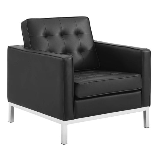 Loft Tufted Upholstered Faux Leather Armchair by Modway