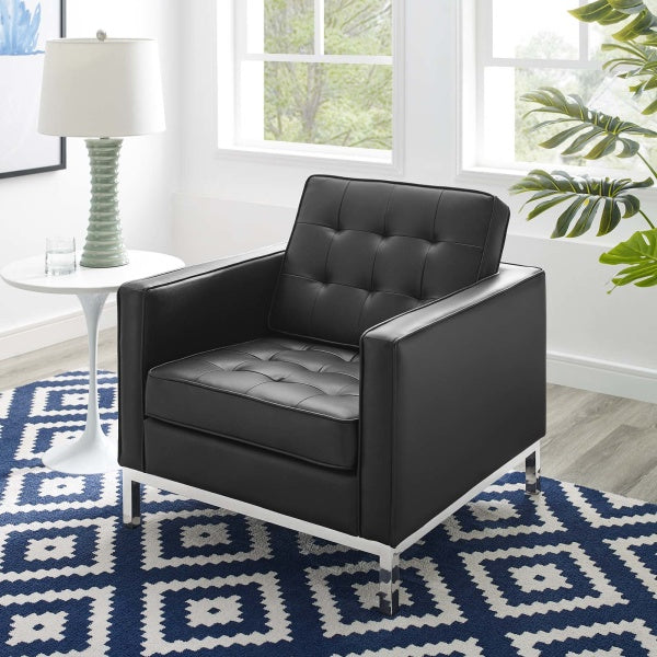 Loft Tufted Upholstered Faux Leather Armchair by Modway
