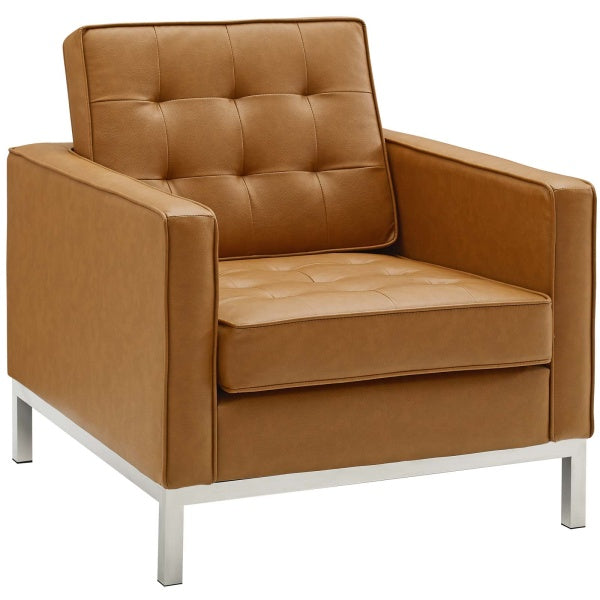 Loft Tufted Upholstered Faux Leather Armchair by Modway