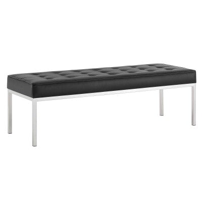 Loft Tufted Large Upholstered Faux Leather Bench by Modway