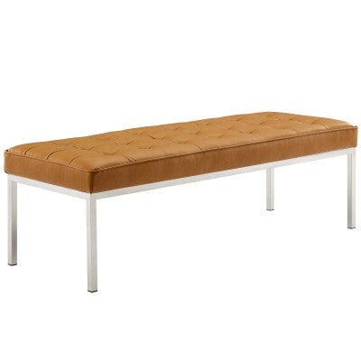 Loft Tufted Large Upholstered Faux Leather Bench by Modway