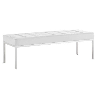 Loft Tufted Large Upholstered Faux Leather Bench by Modway