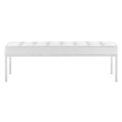 Loft Tufted Large Upholstered Faux Leather Bench by Modway