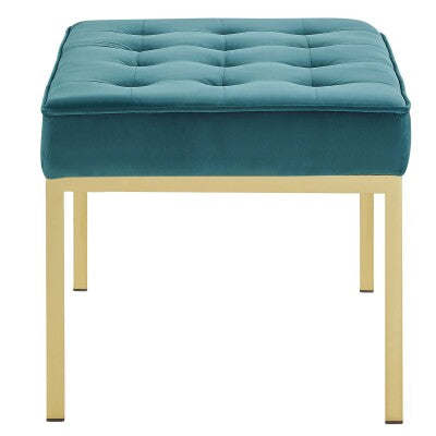 Loft Gold Stainless Steel Leg Medium Performance Velvet Bench by Modway
