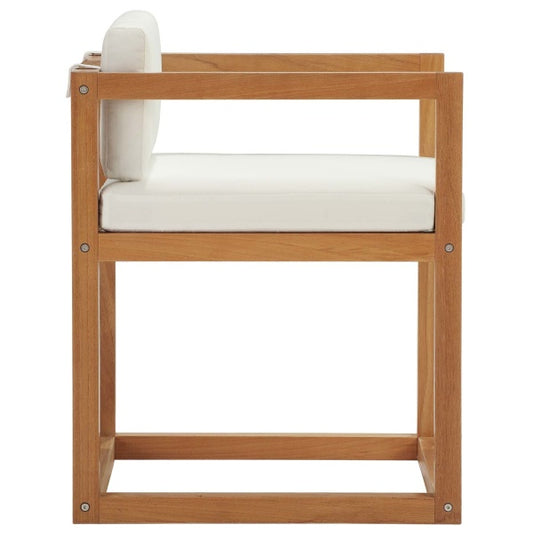 Newbury Accent Outdoor Patio Premium Grade A Teak Wood Armchair in White by Modway