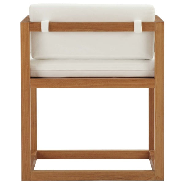 Newbury Accent Outdoor Patio Premium Grade A Teak Wood Armchair in White by Modway
