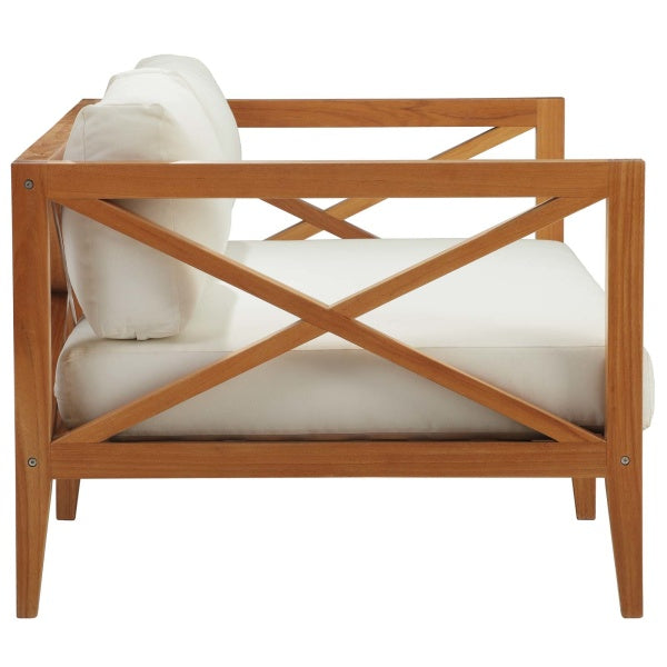 Northlake Outdoor Patio Premium Grade A Teak Wood Sofa in White by Modway