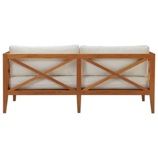 Northlake Outdoor Patio Premium Grade A Teak Wood Sofa in White by Modway