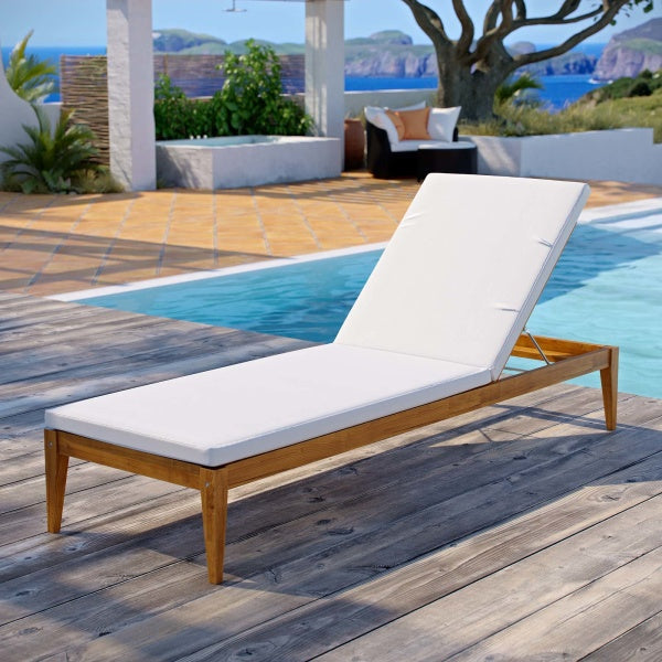 Northlake Outdoor Patio Premium Grade A Teak Wood Chaise Loung by Modway