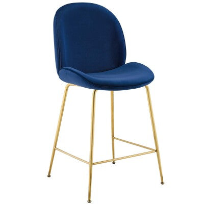 Scoop Gold Stainless Steel Leg Performance Velvet Counter Stool by Modway