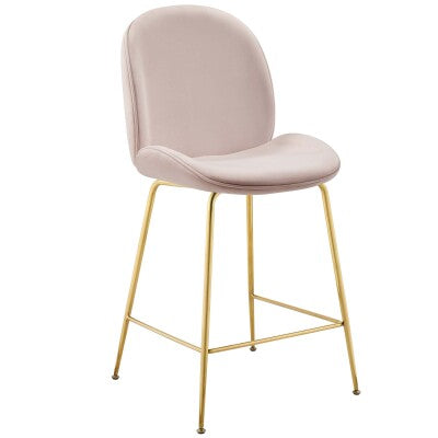 Scoop Gold Stainless Steel Leg Performance Velvet Counter Stool by Modway