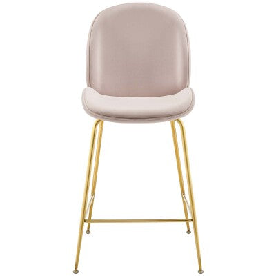 Scoop Gold Stainless Steel Leg Performance Velvet Counter Stool by Modway