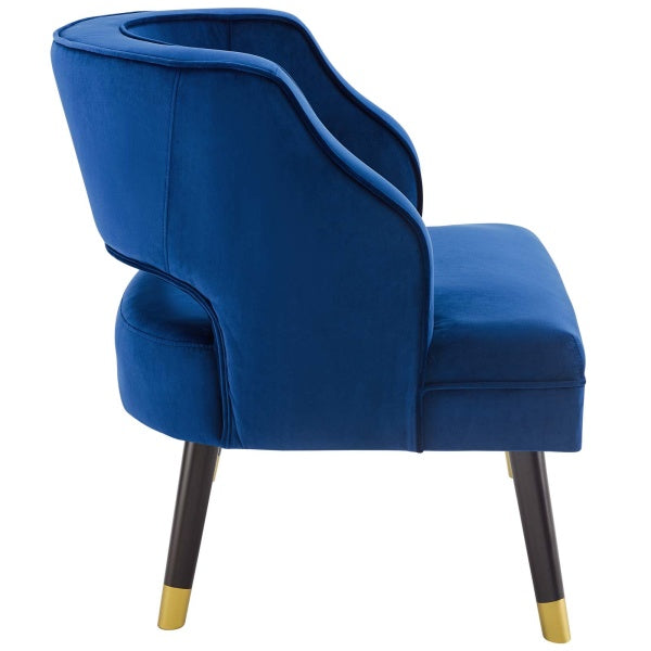 Traipse Button Tufted Open Back Stain Resistant Velvet Armchair by Modway