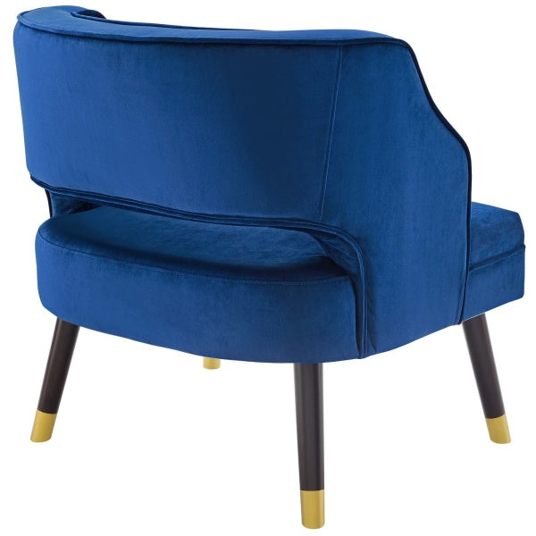 Traipse Button Tufted Open Back Stain Resistant Velvet Armchair by Modway