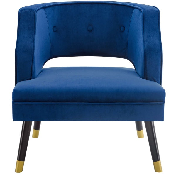 Traipse Button Tufted Open Back Stain Resistant Velvet Armchair by Modway