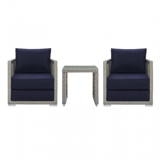 Aura 3 Piece Outdoor Patio Wicker Rattan Set  by Modway